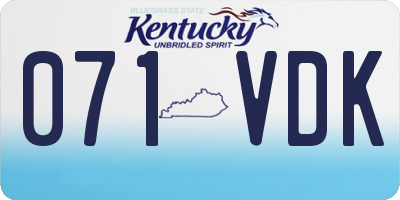 KY license plate 071VDK