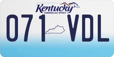 KY license plate 071VDL