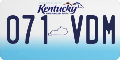 KY license plate 071VDM