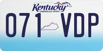 KY license plate 071VDP