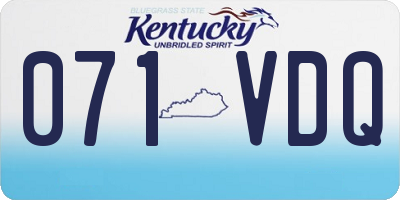 KY license plate 071VDQ