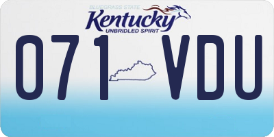KY license plate 071VDU