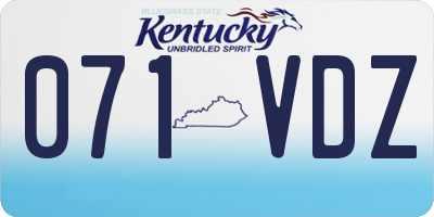 KY license plate 071VDZ