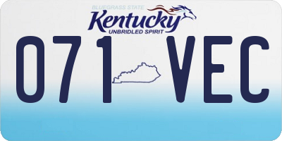 KY license plate 071VEC