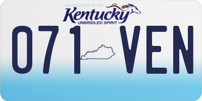 KY license plate 071VEN