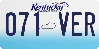 KY license plate 071VER