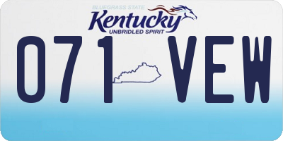 KY license plate 071VEW