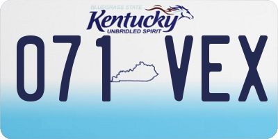 KY license plate 071VEX