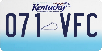 KY license plate 071VFC