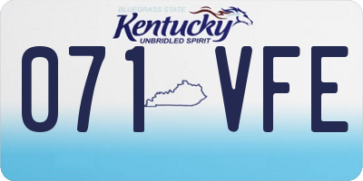 KY license plate 071VFE