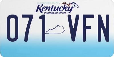 KY license plate 071VFN