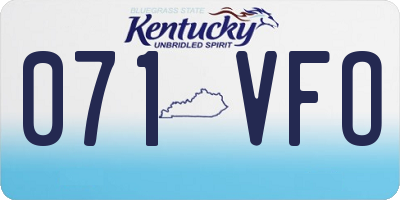 KY license plate 071VFO