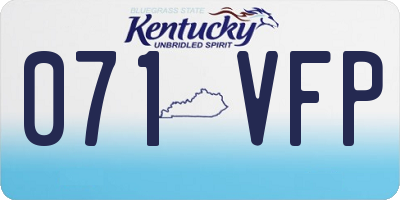 KY license plate 071VFP