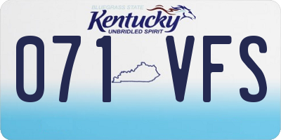 KY license plate 071VFS