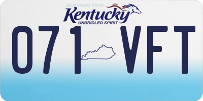 KY license plate 071VFT
