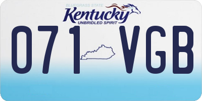 KY license plate 071VGB