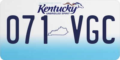 KY license plate 071VGC