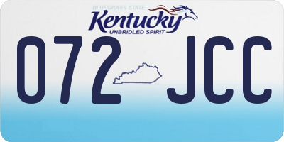 KY license plate 072JCC