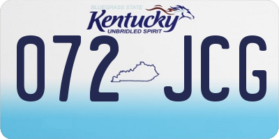 KY license plate 072JCG