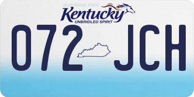 KY license plate 072JCH