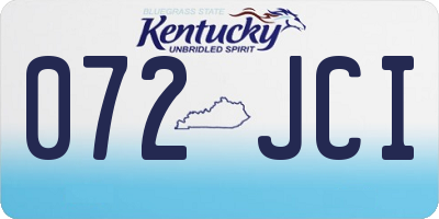 KY license plate 072JCI