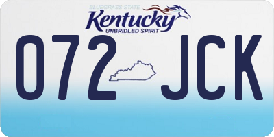 KY license plate 072JCK