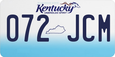 KY license plate 072JCM