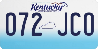 KY license plate 072JCO