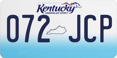 KY license plate 072JCP