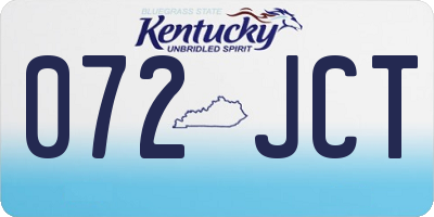 KY license plate 072JCT