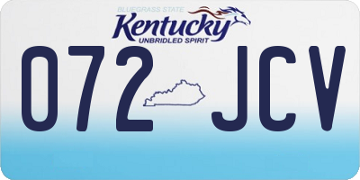 KY license plate 072JCV