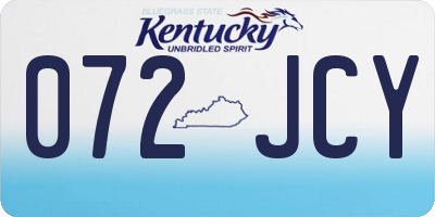 KY license plate 072JCY