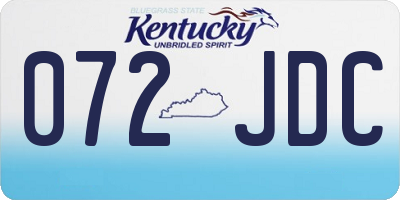 KY license plate 072JDC