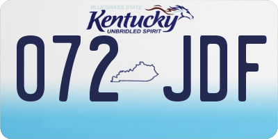 KY license plate 072JDF