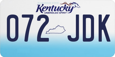KY license plate 072JDK