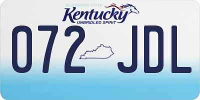 KY license plate 072JDL