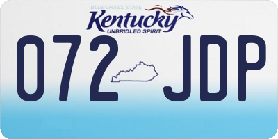KY license plate 072JDP