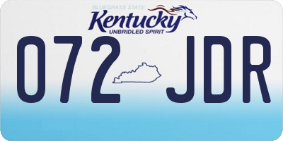 KY license plate 072JDR
