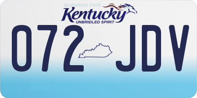 KY license plate 072JDV