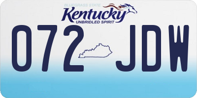 KY license plate 072JDW