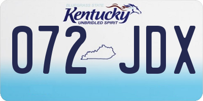 KY license plate 072JDX