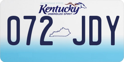 KY license plate 072JDY