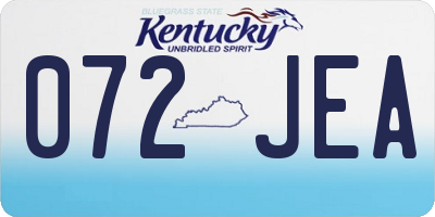 KY license plate 072JEA