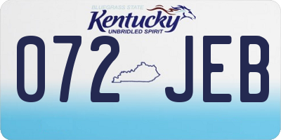 KY license plate 072JEB