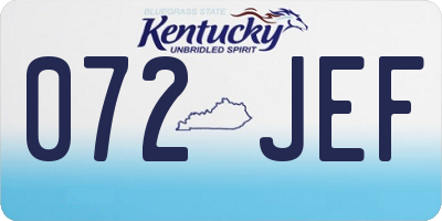 KY license plate 072JEF