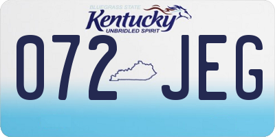 KY license plate 072JEG