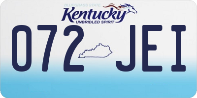 KY license plate 072JEI