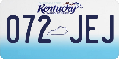KY license plate 072JEJ