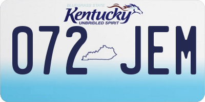 KY license plate 072JEM
