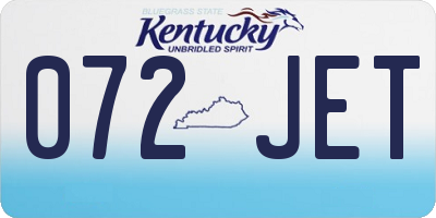 KY license plate 072JET